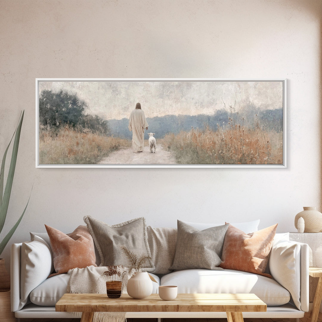 Morning Of Peace – Framed Canvas Print – Panoramic Art – Christian Wall Art – Christian Art Canvas – Jesus Painting – Christmas Art