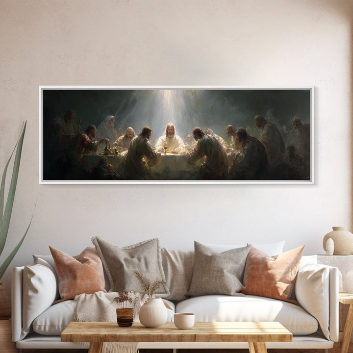 Garden Of Radiance | Framed Canvas Print | Christian Art | Christian Art Canvas | Jesus Painting | Panoramic Art | Christian Christmas Art