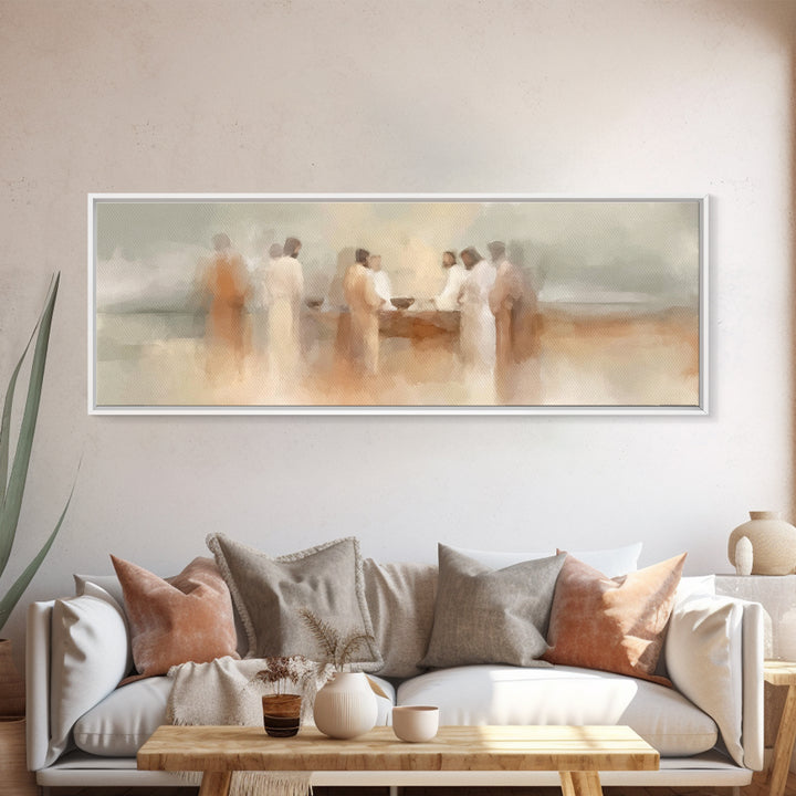 Holy Vision Dawn – Framed Canvas Print – Christian Wall Art – Christian Art Canvas – Jesus Painting – Panoramic Art – Christian Christmas A