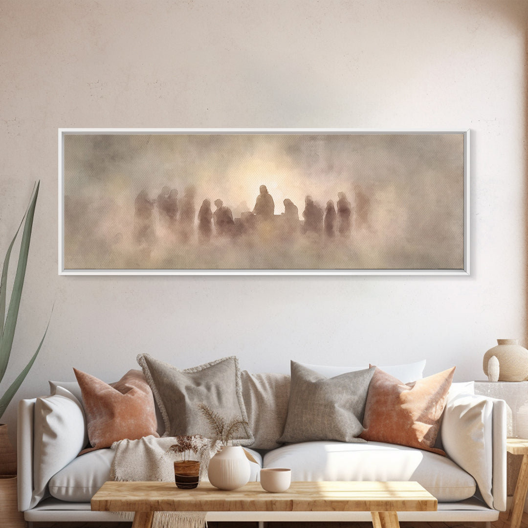 Veil Of Communion – Framed Canvas Print – Christian Wall Art – Christian Art Canvas – Panoramic Painting – Jesus Painting – Christian Art