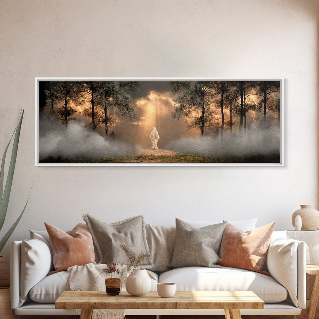 Forest Of Revelation – Framed Canvas Print – Panoramic Art – Christian Wall Art – Jesus Painting – Christian Art Canvas – Christian Decorat