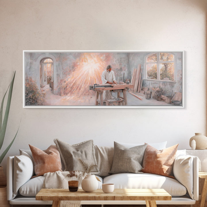 Sanctuary Of Creation – Framed Canvas Print – Christian Art – Panoramic Painting – Christian Art Canvas – Jesus Painting – Christian Wall A