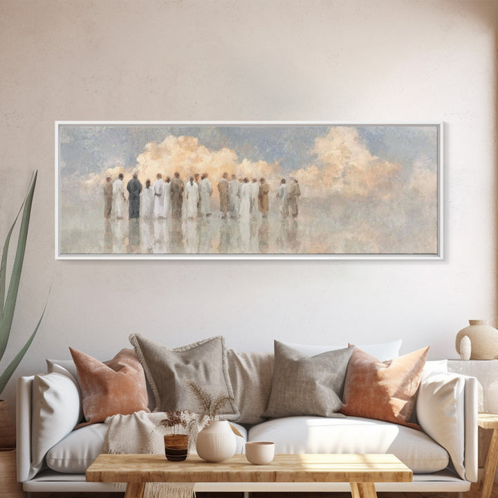 Celestial Meeting | Framed Canvas Print | Christian Wall Art | Christian Art Canvas | Panoramic Wall Art | Christian Painting | Christian C