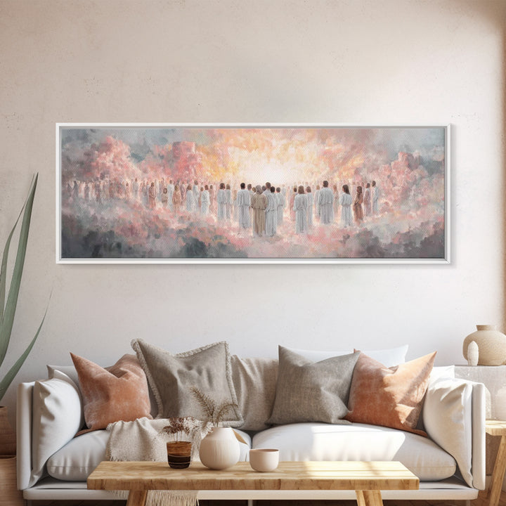 Radiant Multitude, Framed Canvas Print, Christian Art Canvas, Christian Wall Art, Panoramic Art, Christian Christmas Art, Christian Gift Id