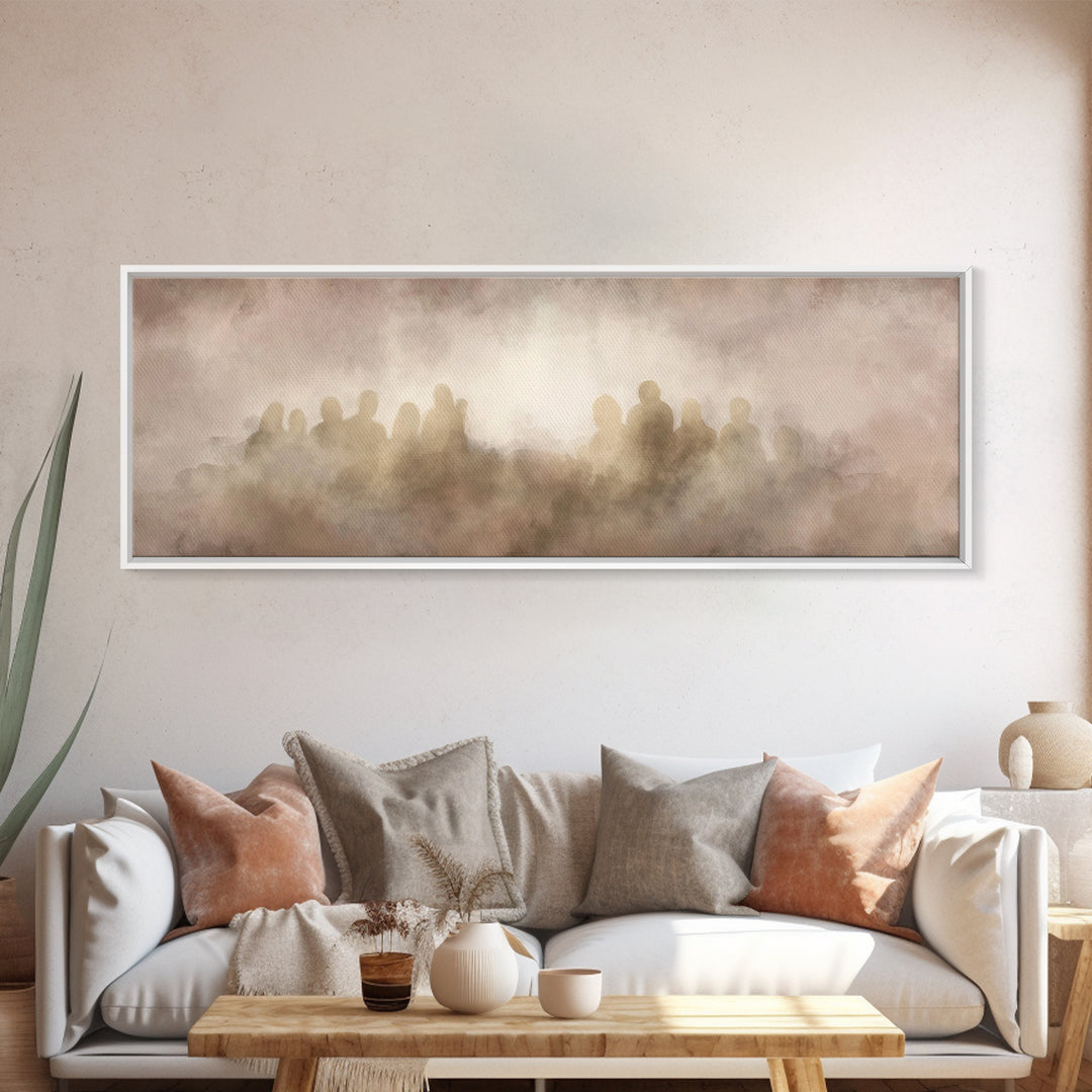 Shadows Of Witness – Framed Canvas Print – Christian Art Canvas – Christian Wall Art – Panoramic Painting – Christian Christmas Art – Chris
