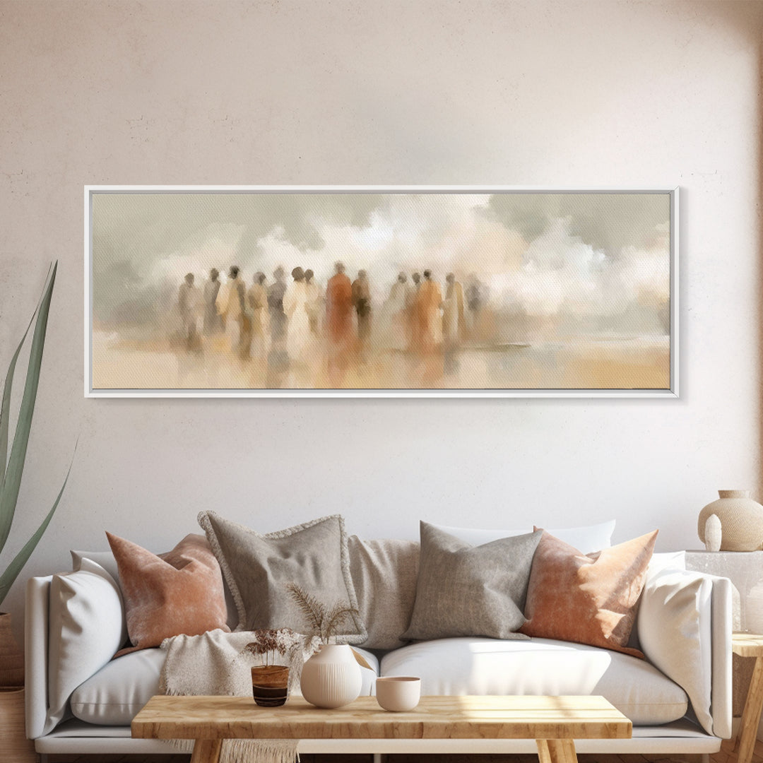 Desert Disciples | Framed Canvas Print | Christian Art Canvas | Christian Wall Art | Panoramic Print | Christian Painting | Christmas Art