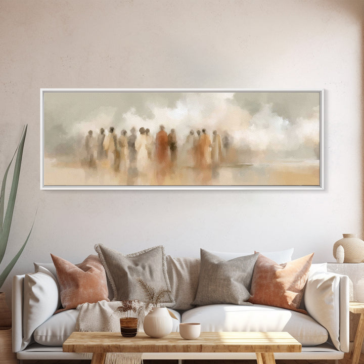 Desert Disciples | Framed Canvas Print | Christian Art Canvas | Christian Wall Art | Panoramic Print | Christian Painting | Christmas Art