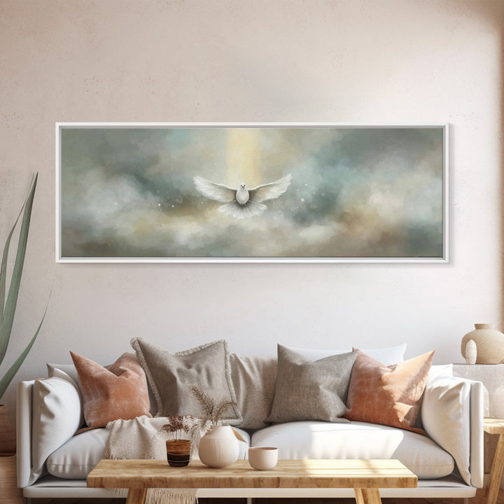 Heavenly Ascent – Framed Canvas Print – Christian Art Canvas – Christian Wall Art – Panoramic Painting – Jesus Painting – Christian Decor