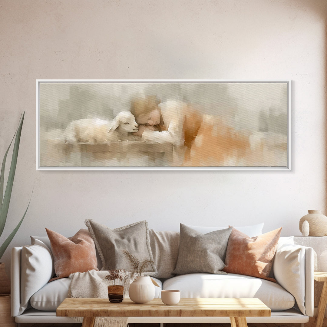 Childhood Grace – Framed Canvas Print – Christian Art Canvas – Christian Wall Art – Panoramic Painting – Christian Gift – Christian Christm