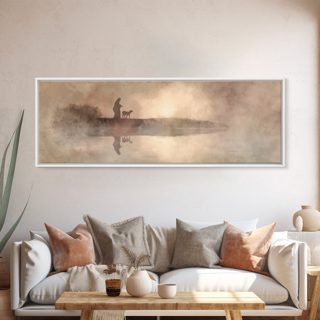 Walk Of Mercy, Framed Canvas Print, Christian Art Canvas, Christian Wall Art, Panoramic Painting, Jesus Art Print, Christian Decor