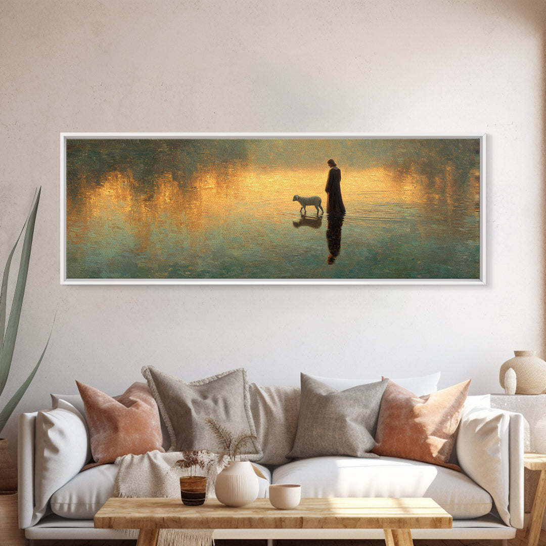 Guiding Hope – Framed Canvas Print – Christian Wall Art – Christian Art Canvas – Panoramic Wall Art – Jesus Painting – Christian Art