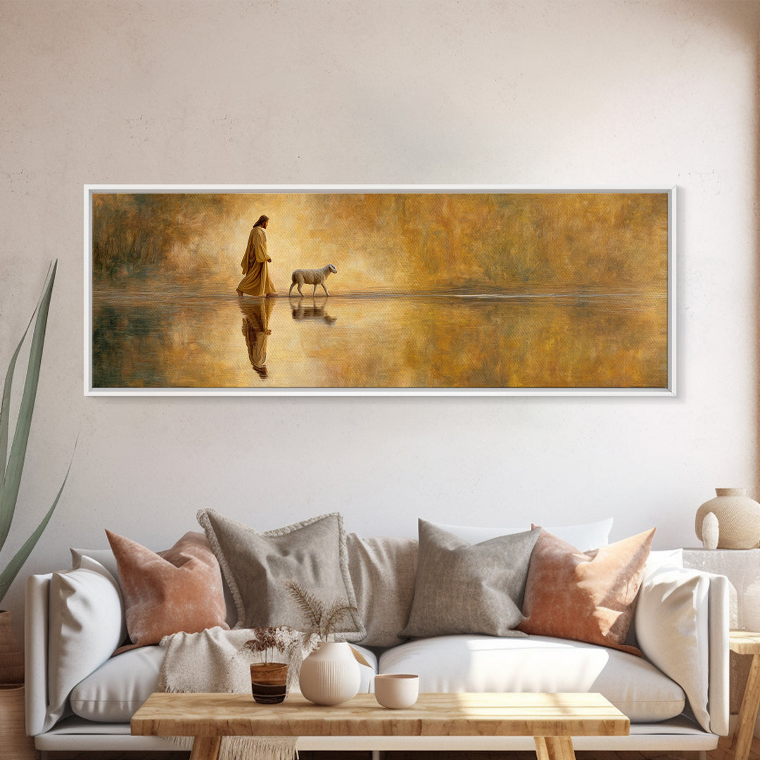 Paths Of Faith, Framed Canvas Print, Christian Wall Art, Christian Art Canvas, Panoramic Painting, Jesus Art Print, Christian Decor