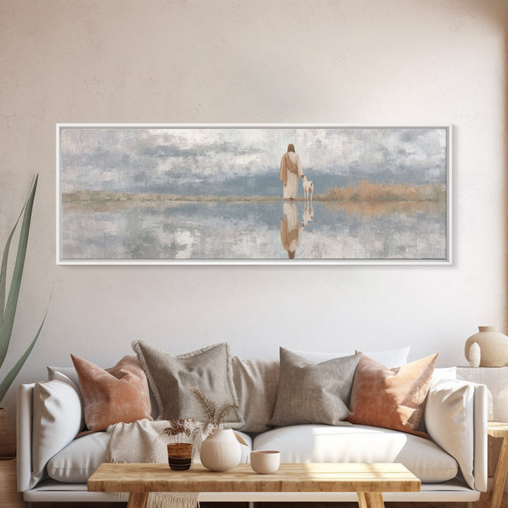 Clouds Of Promise – Framed Canvas Print – Christian Wall Art – Christian Art Canvas – Panoramic Frame – Christian Christmas Art – Jesus Pai