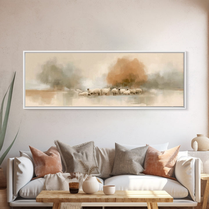Autumn Flock Peace – Framed Canvas Print – Panoramic Print – Christian Wall Art – Christian Art Canvas – Christian Painting – Christian Gif