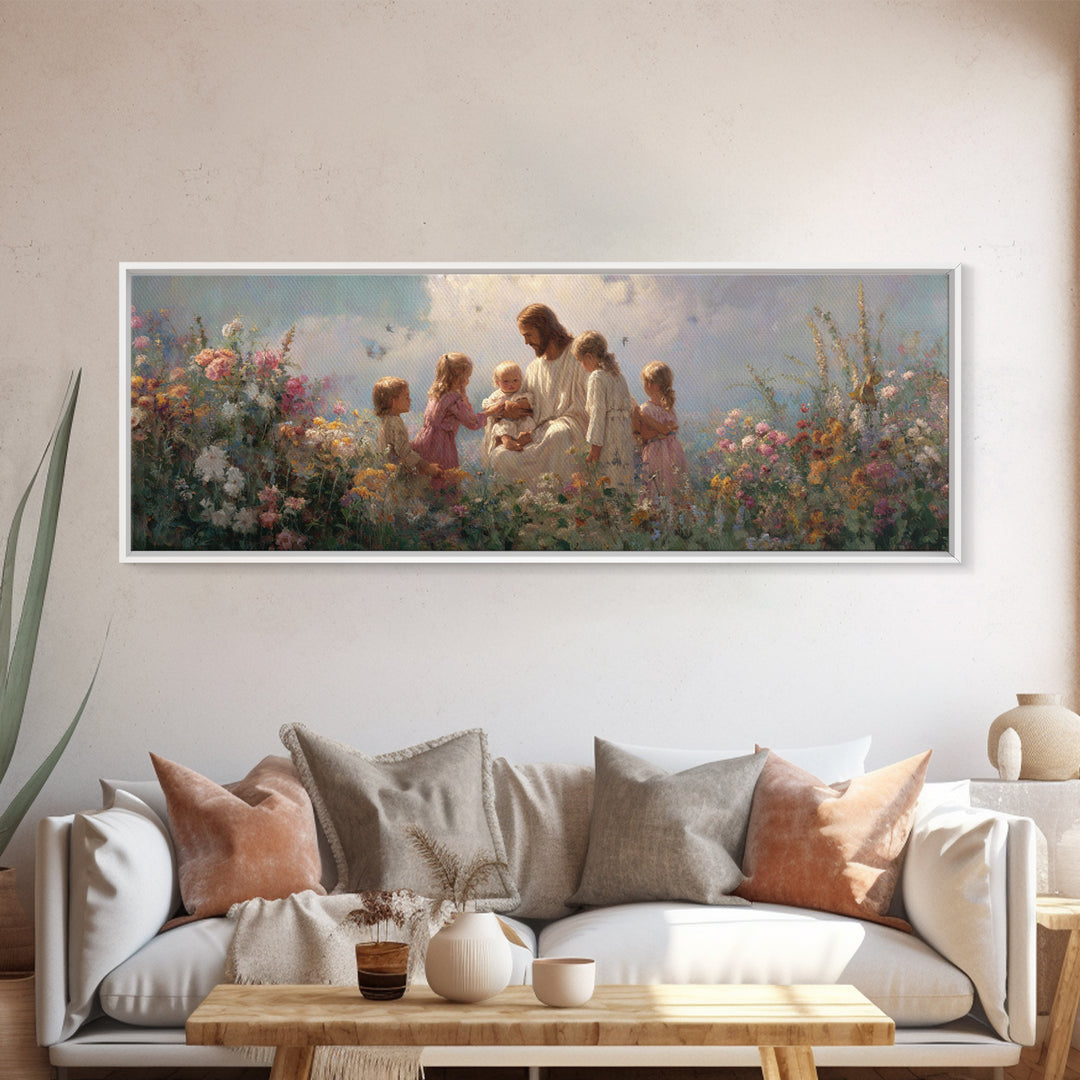 Children Of Light | Framed Canvas Print | Christian Wall Art | Jesus Painting | Christian Art Canvas | Panoramic Painting | Christian Chris