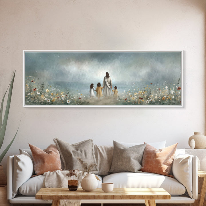 Path Of Grace – Framed Canvas Print – Christian Art Canvas – Christian Wall Art – Jesus Painting – Panoramic Print – Christian Decoration