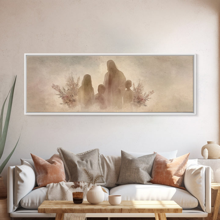 Silent Shepherd | Framed Canvas Print | Christian Art Canvas | Jesus Painting | Christian Wall Art | Panoramic Art | Christian Gift