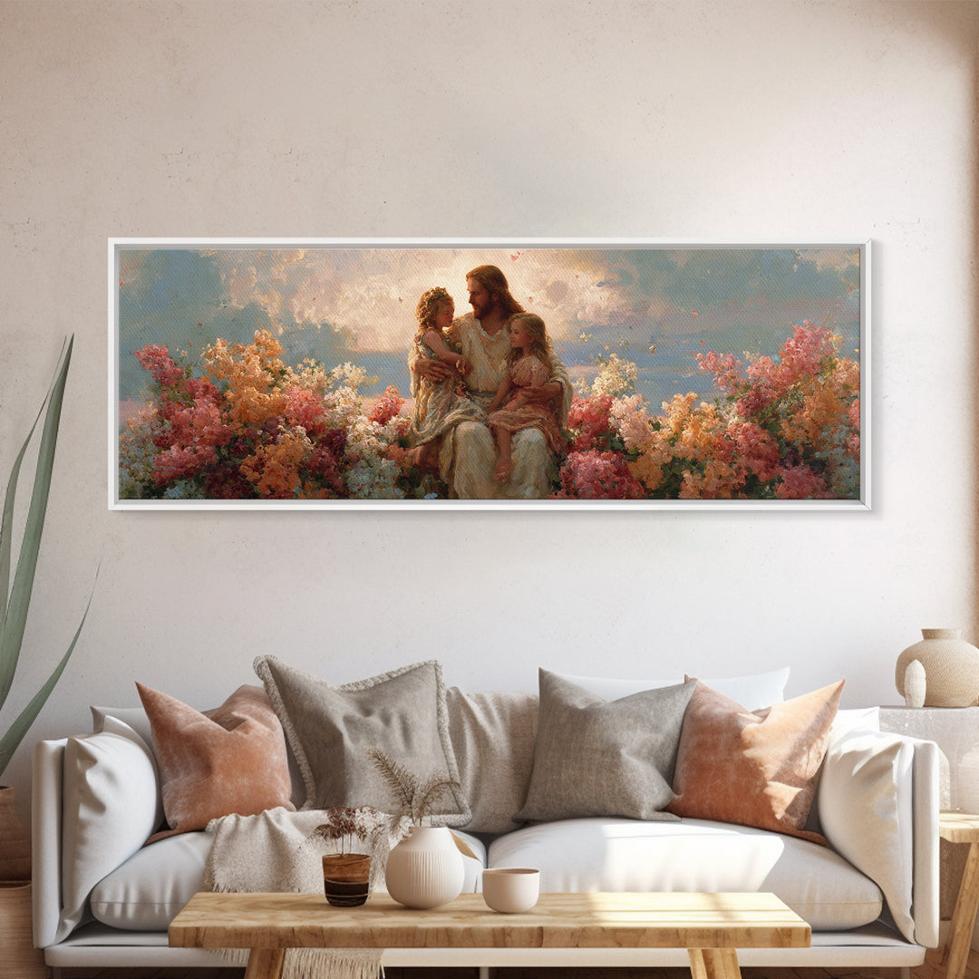 Endless Peace – Framed Canvas Print – Jesus Painting – Christian Art Canvas – Christian Wall Art – Panoramic Art – Christian Christmas