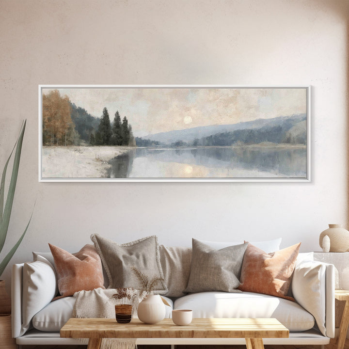 Still Waters Hope - Framed Canvas Print - Christian Art Canvas - Christian Wall Art - Panoramic Print - Christian Decor - Christian Gift