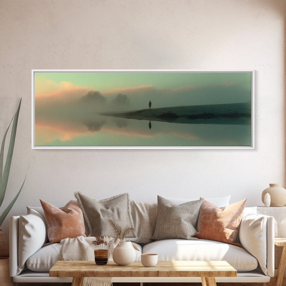 Heavenly Dawn, Framed Canvas Print, Christian Art Canvas, Jesus Painting, Panoramic Wall Art, Christian Wall Art, Christmas Art