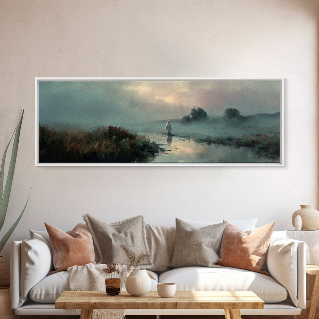 Eternal Meadow – Framed Canvas Print – Christian Art Canvas – Panoramic Frame – Jesus Painting – Christian Wall Art – Christmas Art