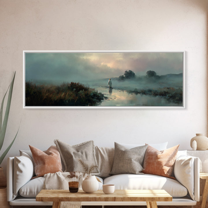 Eternal Meadow – Framed Canvas Print – Christian Art Canvas – Panoramic Frame – Jesus Painting – Christian Wall Art – Christmas Art
