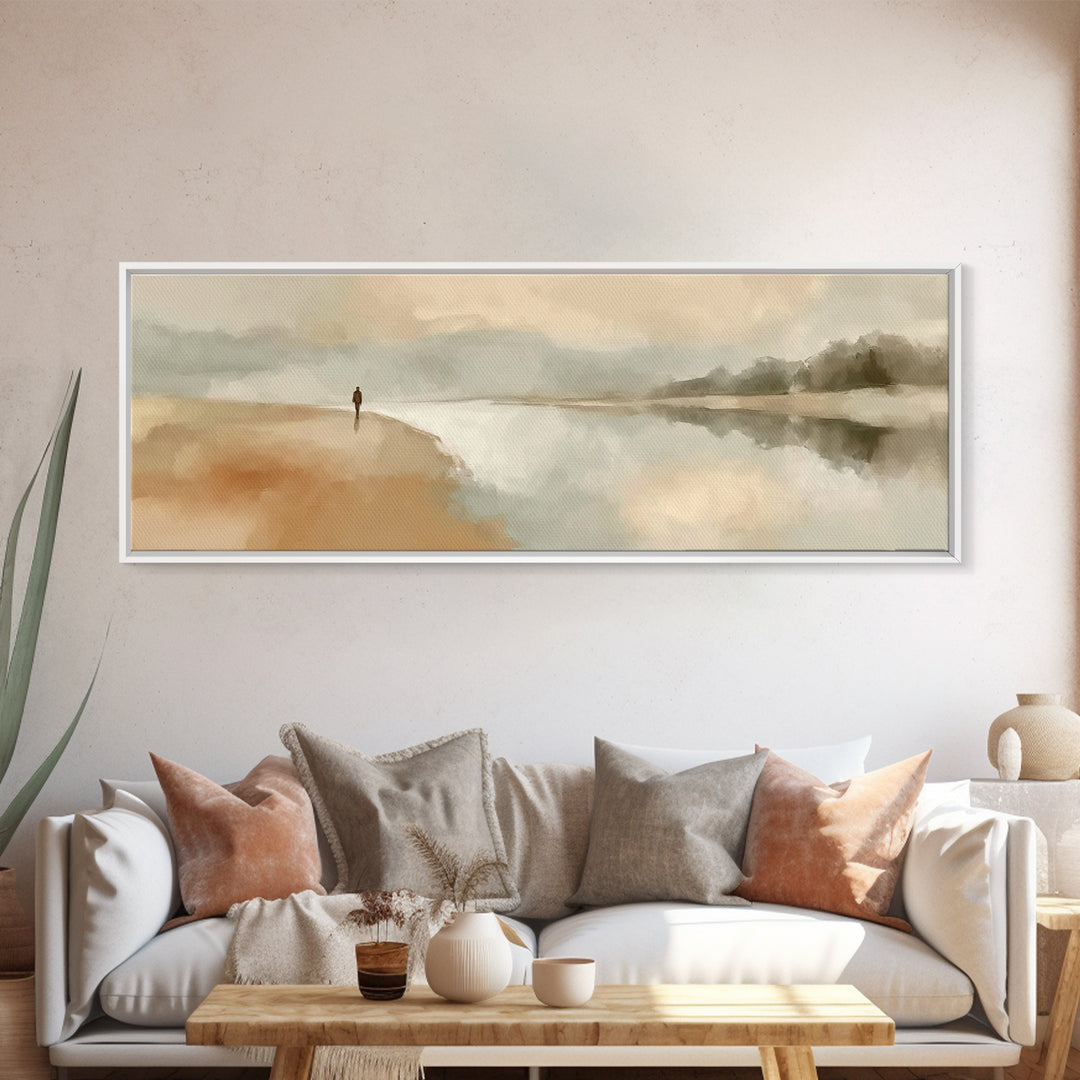 Graceful Journey | Framed Canvas Print | Jesus Painting | Christian Wall Art | Panoramic Wall Art | Christian Art Canvas | Christmas Art