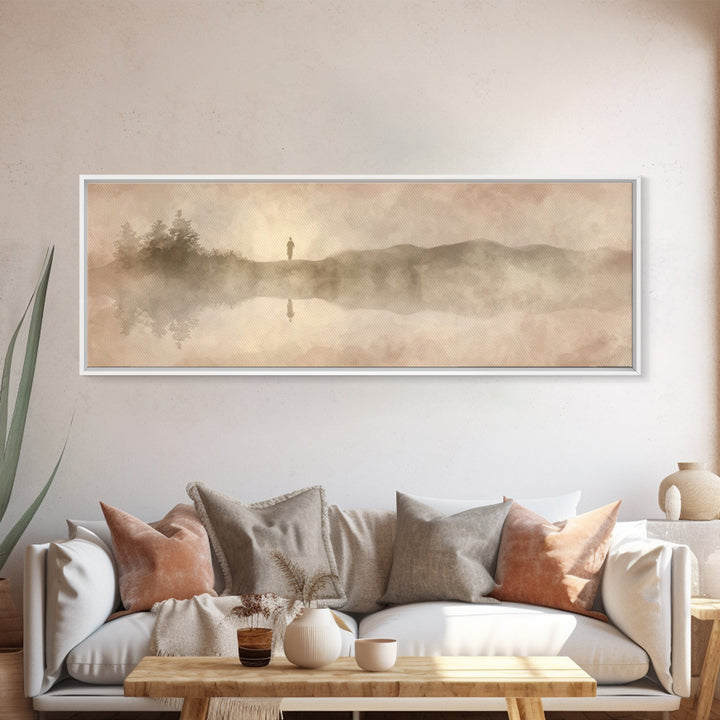 Divine Reflection | Framed Canvas Print | Christian Art Canvas | Jesus Painting | Panoramic Painting | Christian Wall Art | Christmas Art