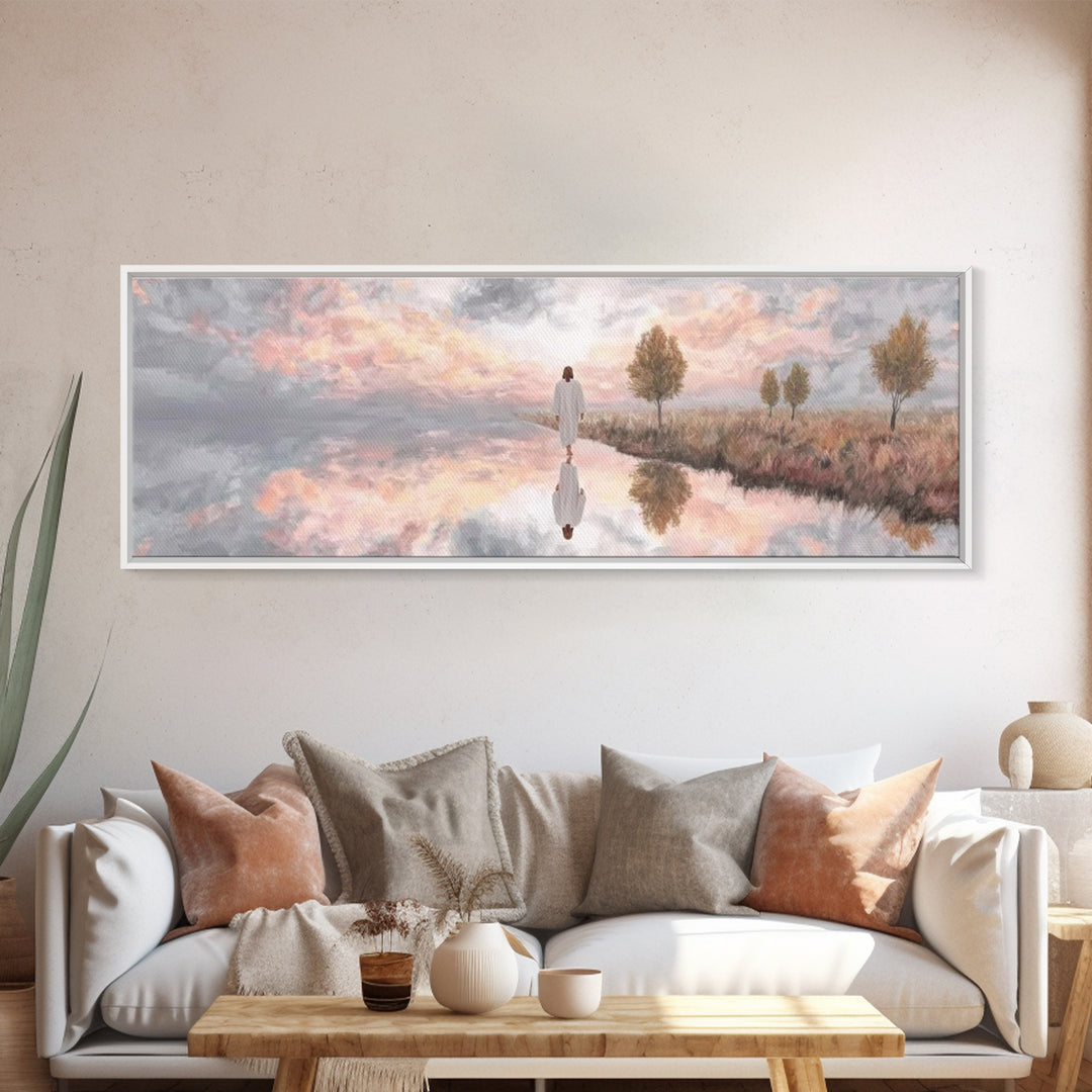 Radiant Promise – Framed Canvas Print – Panoramic Wall Art – Christian Art Canvas – Jesus Painting – Christian Wall Art – Christmas Art
