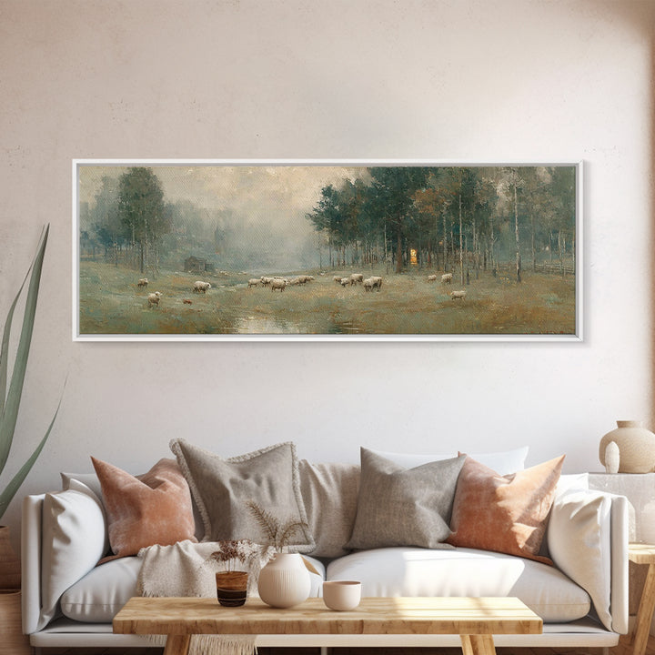 Shepherds Of Peace – Framed Canvas Print – Panoramic Art – Christian Wall Art – Christian Art Canvas – Christmas Art – Christian Painting