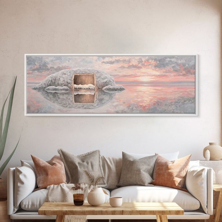 Manger Light | Framed Canvas Print | Panoramic Print | Christian Art Canvas | Christmas Art | Christian Wall Art | Christian Christmas Art