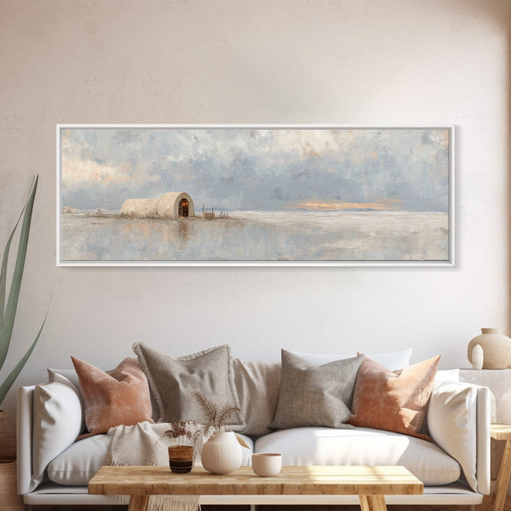 Little King Resting, Framed Canvas Print, Panoramic Art, Christian Art Canvas, Christmas Art, Christian Christmas Art, Christian Wall Art