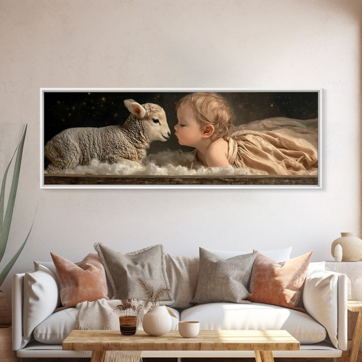 Bethlehem Quiet – Framed Canvas Print – Christian Wall Art – Panoramic Painting – Christmas Art – Christian Art Canvas