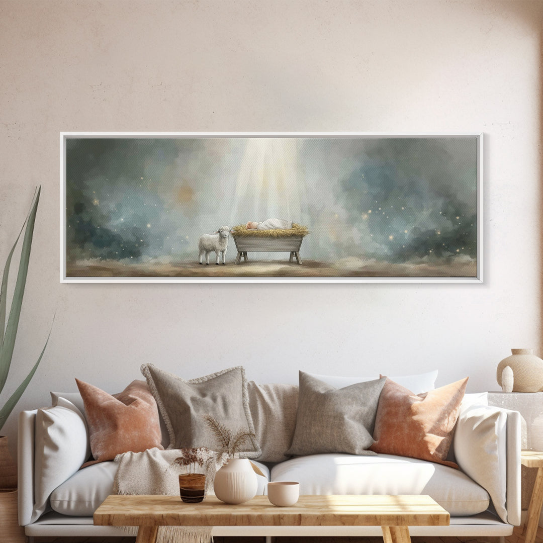 Desert Stillness – Framed Canvas Print – Christian Art Canvas – Panoramic Wall Art – Christian Painting – Christian Decor