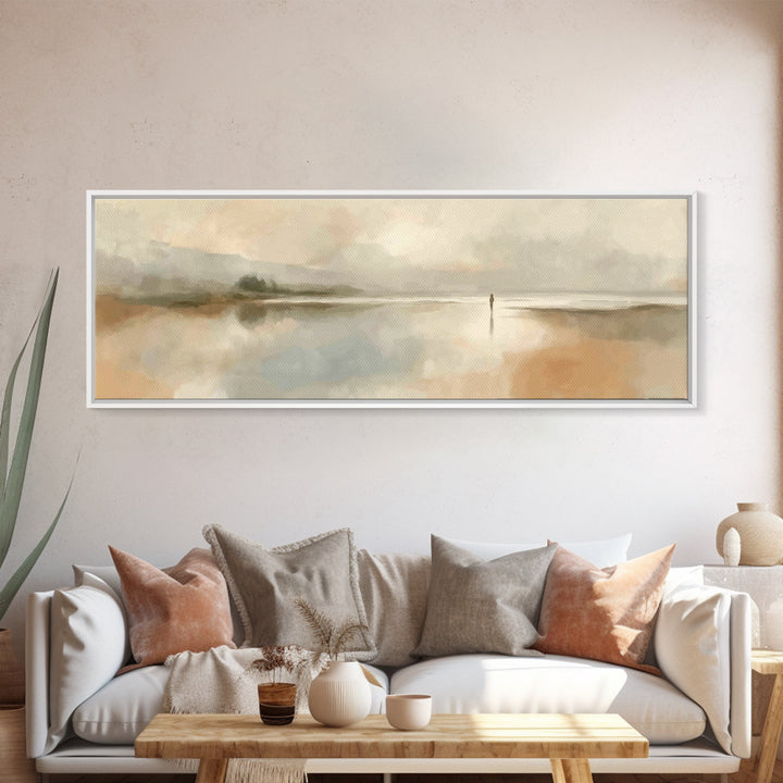 Solitude Of Faith, Framed Canvas Print, Christian Art, Panoramic Painting, Christian Wall Art, Christian Decor For Home
