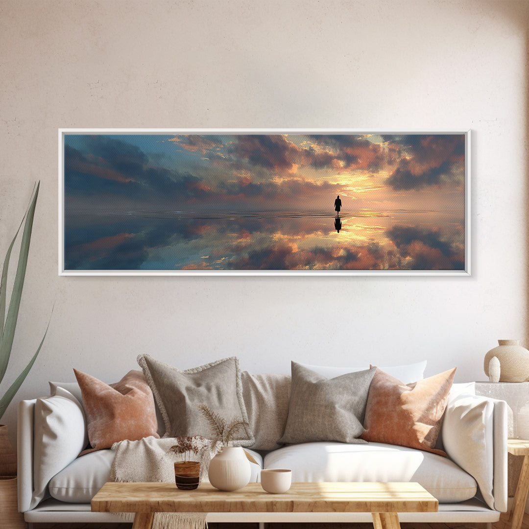 Heaven’s Horizon – Framed Canvas Print – Christian Wall Art – Panoramic Wall Art – Christian Art Canvas – Jesus Painting