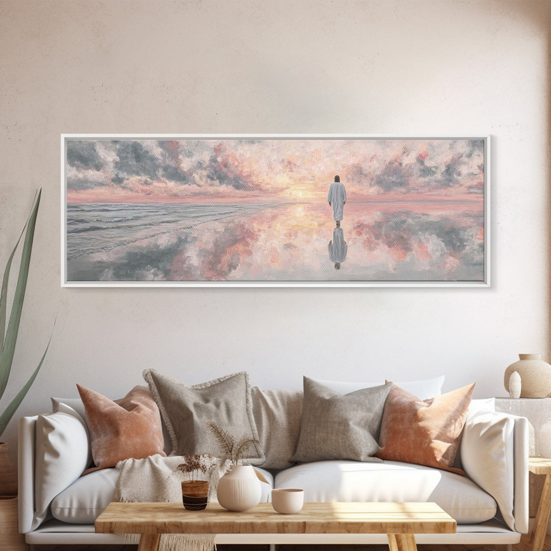 Dawn Of Mercy | Framed Canvas Print | Panoramic Painting | Christian Art | Jesus Painting | Christian Art Canvas | Large Christian Art
