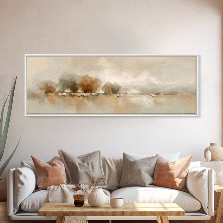 Pasture Of Stillness – Framed Canvas Print – Panoramic Wall Art – Christian Art Canvas – Christian Art – Christmas Art – Christian Decor