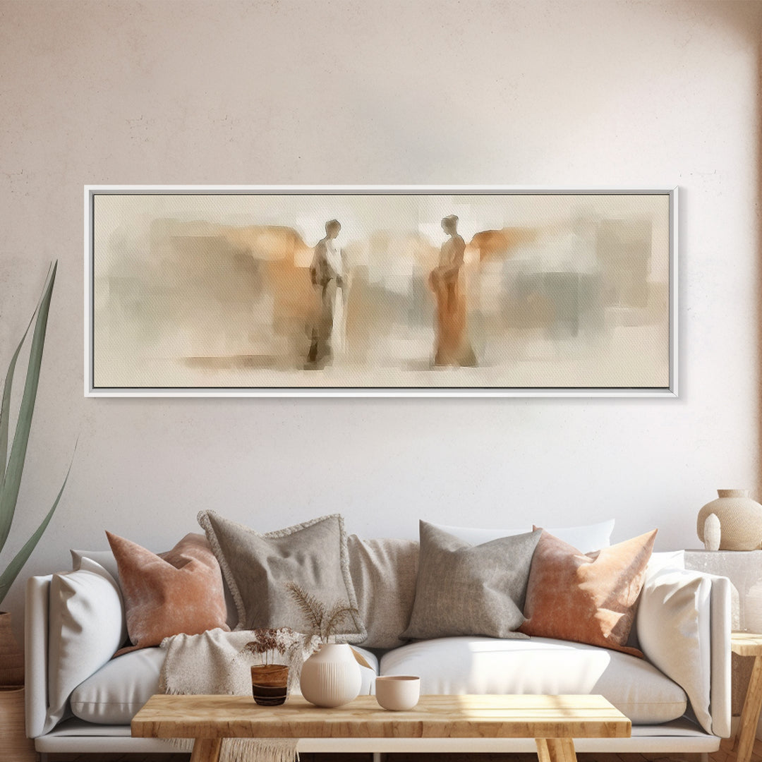 Seraphic Vision Soft | Framed Canvas Print | Christian Art | Christian Canvas Art | Panoramic Painting | Christmas Art | Christian Christma