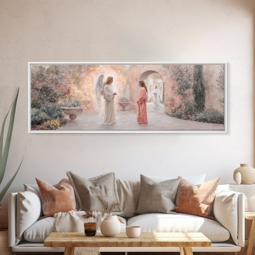 Garden Grace Vision – Framed Canvas Print – Panoramic Art – Christian Wall Art – Christian Art Canvas – Christian Painting – Christmas Art