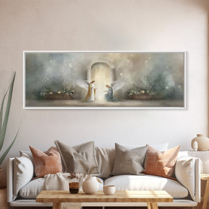 Celestial Arch Moment, Framed Canvas Print, Panoramic Painting, Christian Wall Art, Christian Art, Christian Art Canvas, Christmas Art, Jes