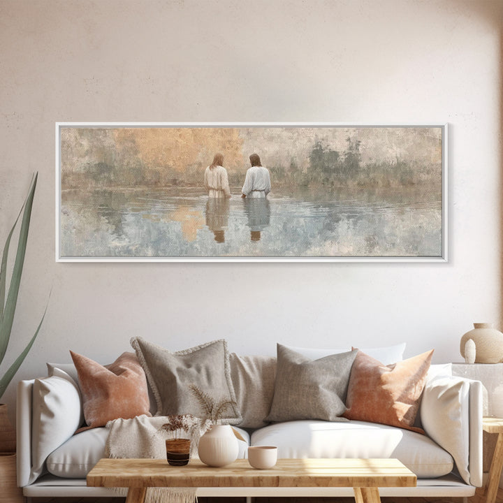 Quiet Benediction | Framed Canvas Print | Christian Wall Art | Jesus Painting | Panoramic Print | Christian Art Gift | Christmas Canvas Wal