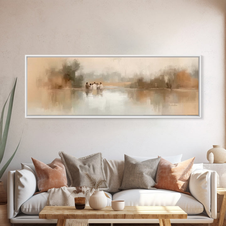 Morning Reverence – Framed Canvas Print – Christian Art Canvas – Jesus Painting – Panoramic Wall Art – Christian Christmas – Vintage Christ