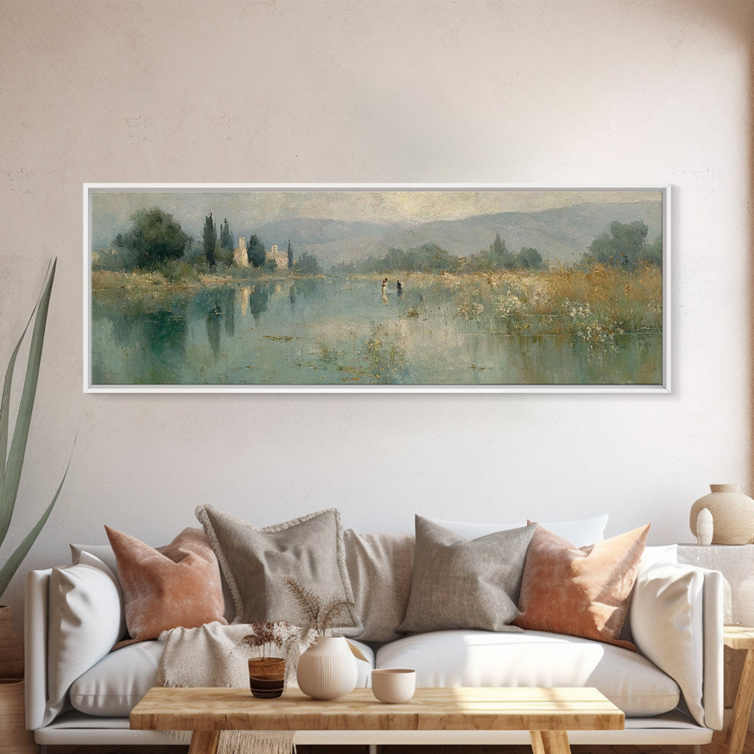 Blessed Communion, Framed Canvas Print, Christian Wall Art, Jesus Painting, Panoramic Painting, Christian Decor For Home, Christmas Art Wor