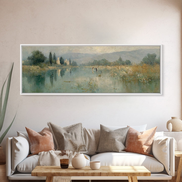 Blessed Communion, Framed Canvas Print, Christian Wall Art, Jesus Painting, Panoramic Painting, Christian Decor For Home, Christmas Art Wor
