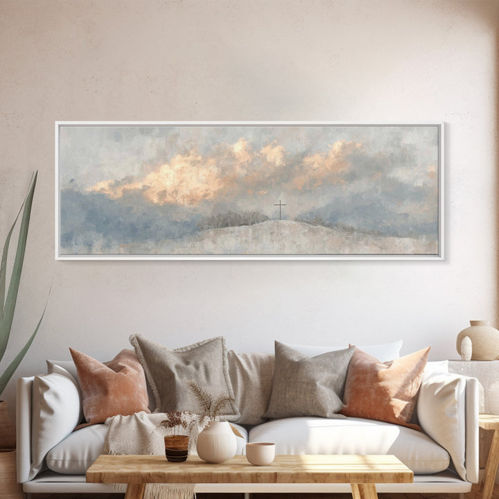 Sacred Mist Path | Framed Canvas Print | Christian Wall Art | Christian Art Canvas | Panoramic Print | Christian Decor