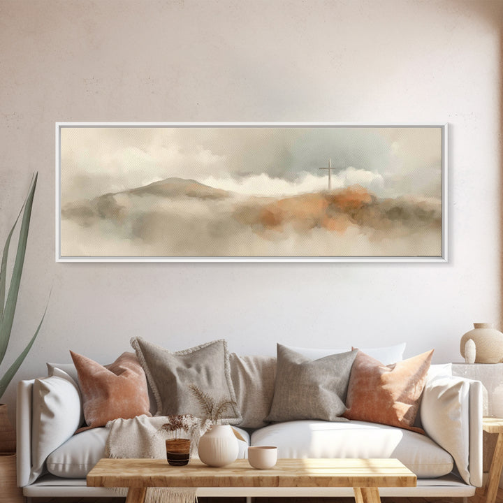 Good Shepherd Peace, Framed Canvas Print, Christian Art Canvas, Jesus Painting, Panoramic Art, Christian Gift