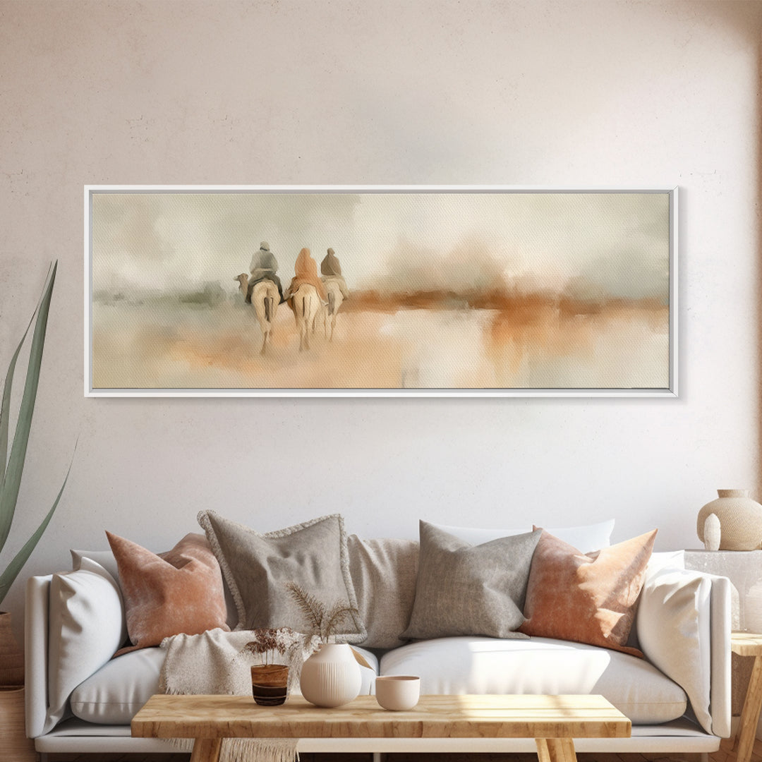 Journey Of Faith – Framed Canvas Print – Christian Decor – Panoramic Painting – Christmas Wall Art – Christian Art – Christmas Canvas Wall