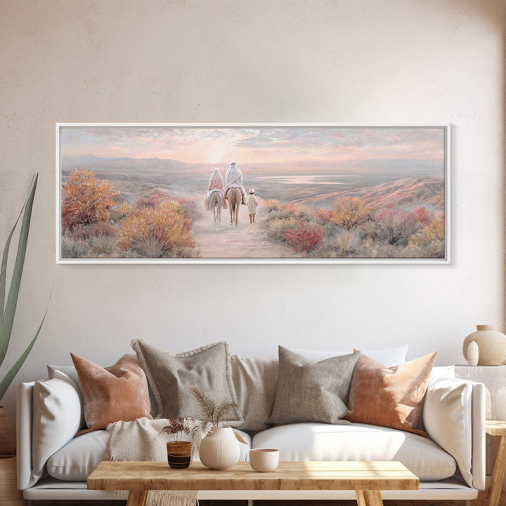 Dawn Of Hope | Framed Canvas Print | Christian Art | Panoramic Art | Christmas Art | Christian Christmas Decorations | Christian Wall Art