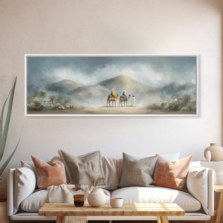 Desert Star Rising | Framed Canvas Print | Christian Painting | Panoramic Print | Christmas Art Framed | Christian Art Canvas | Holiday Chr